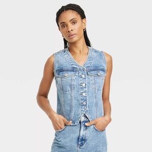 Universal Thread Blue Denim V Neck Vest
